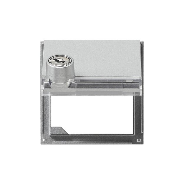 Gira 069765 Adapterrahmen Klappdeckel Schloss gleich + Beschriftungsfeld Gira TX_44 (WG UP) Farbe Alu