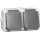 Peha 00306511 Steckdose SCHUKO 2-fach Grau senkrecht