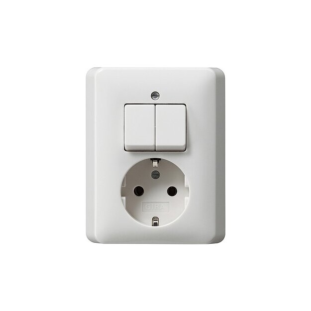 Gira 017503 Kombi Serien/Schuko Vollplatte Standard 55 Reinweiß