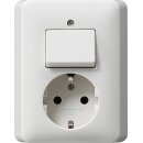 Gira 017603 Kombi Aus-Wechsel-Schalter/Schuko Vollplatte...