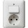 Gira 017603 Kombi Aus-Wechsel-Schalter/Schuko Vollplatte Standard 55 Reinweiß