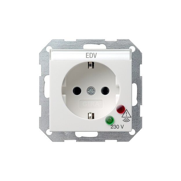 Gira 045103 Schuko ÜSS + Beschriftungsfeld System 55 Reinweiß