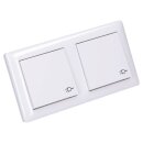Gira 115803 Schuko Klappdeckel + Set IP44 + Rahmen 2-fach Standard 55 Reinweiß