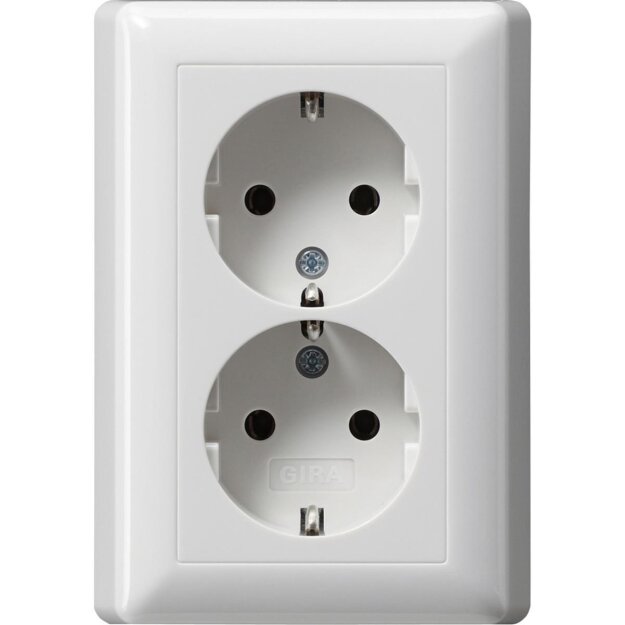 Gira 078003 Schuko 2-fach Vollplatte Standard 55 Reinweiß