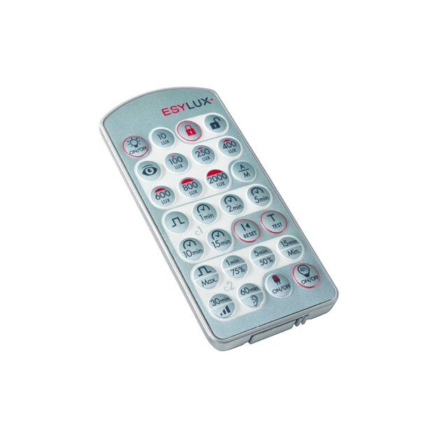 ESYLUX EM10425509 Fernbedienung für Präsenzmelder PD 180i PD 360i und Bewegungsmelder MD 180i MD 360i REMOTE CONTROL MDi/PDi Silber