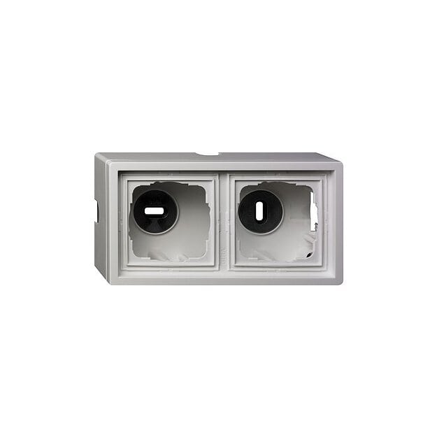 Gira 0062112 AP-Gehäuse 2-fach + Rahmen Flächenschalter Reinweiß