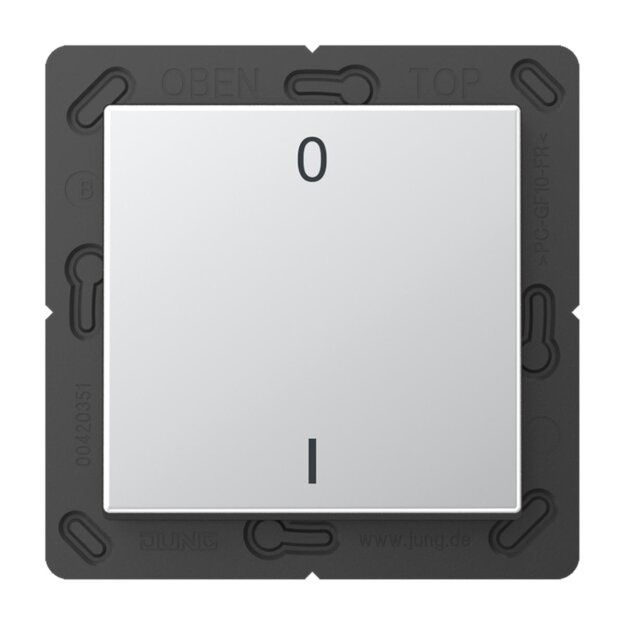 Jung ENOA590-01AL EnOcean Funk-Wandsender 2-kanalig mit Symbol 01 Serie A/AS Aluminium