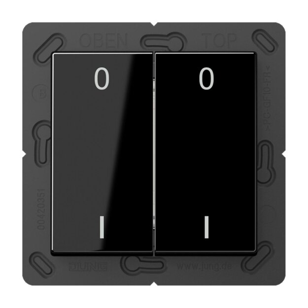 Jung ENOA595-01SW EnOcean Funk-Wandsender 4-kanalig mit Symbol 01 Serie A/AS Schwarz
