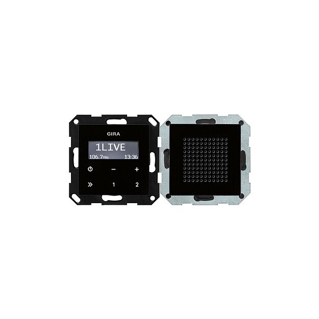 Gira 228005 UP-Radio RDS Lautsprecher System 55 Schwarzglasoptik