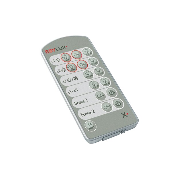 ESYLUX EM10425547 Fernbedienung für Decken-Präsenzmelder REMOTE CONTROL PDi/USER Silber