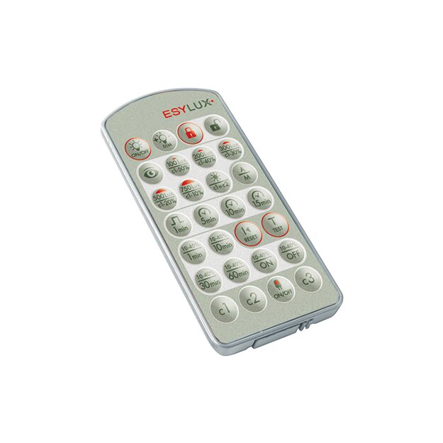 ESYLUX EM10425530 Fernbedienung für PD-C360i/8 DIMplus PD-C360i/24 DIMplus PD-C360i/24 DUOplus REMOTE CONTROL PDi/plus Silber