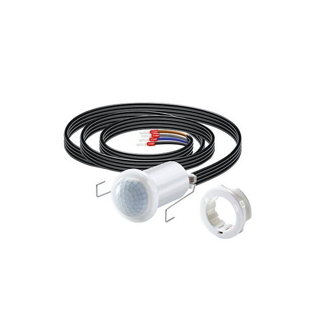 ESYLUX EP10427008 Deckeneinbau-Bewegungsmelder 360° ca Ø 8 m Einbau mit Anschlußkabel fernbedienbar MD-C 360i/8 mini 3m