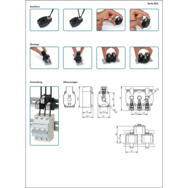 WAGO Kontakttechnik Aufsteck-Stromwandler 855-2701/064-001