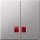 Merten MEG3456-0460 Doppelwippe mit Rotem Symbolfenster Aluminium System M