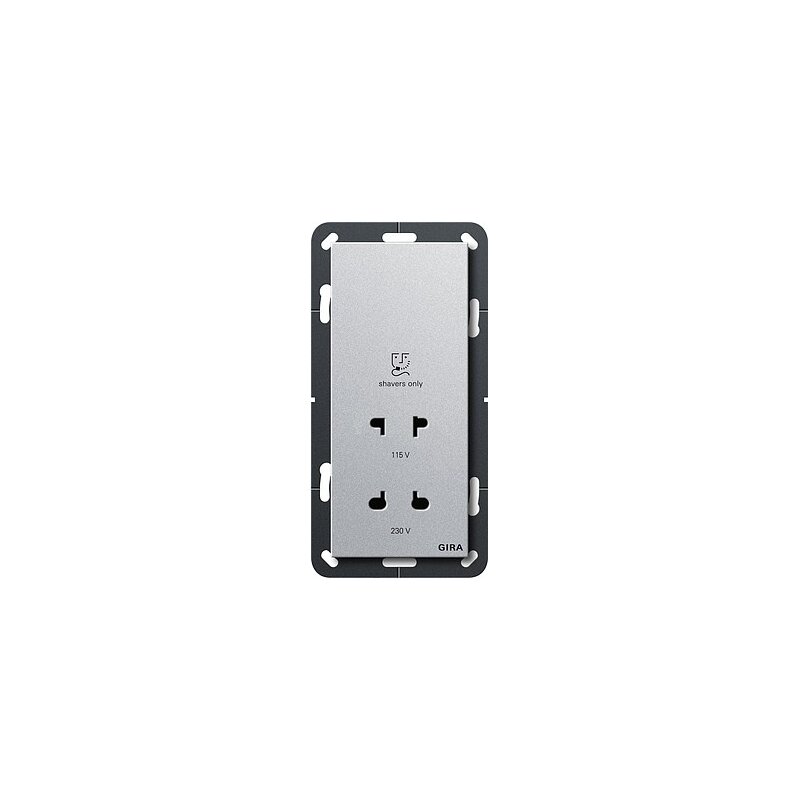 BG Electrical Evolve Rasiersteckdose, 115/240 V – Gebürstetes Messing, Schraubenlos, Für Rasierer & Zahnbürsten