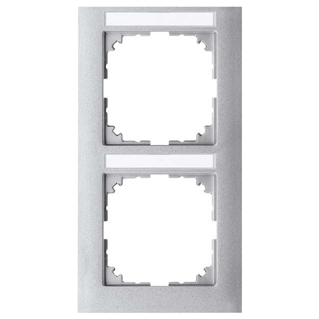 Merten MEG4022-3660 M-Pure-Rahmen 2-fach mit Beschriftungsträger senkrechte Montage Aluminium
