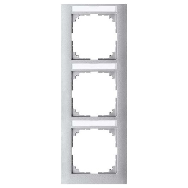 Merten MEG4032-3660 M-Pure-Rahmen 3-fach mit Beschriftungsträger senkrechte Montage Aluminium