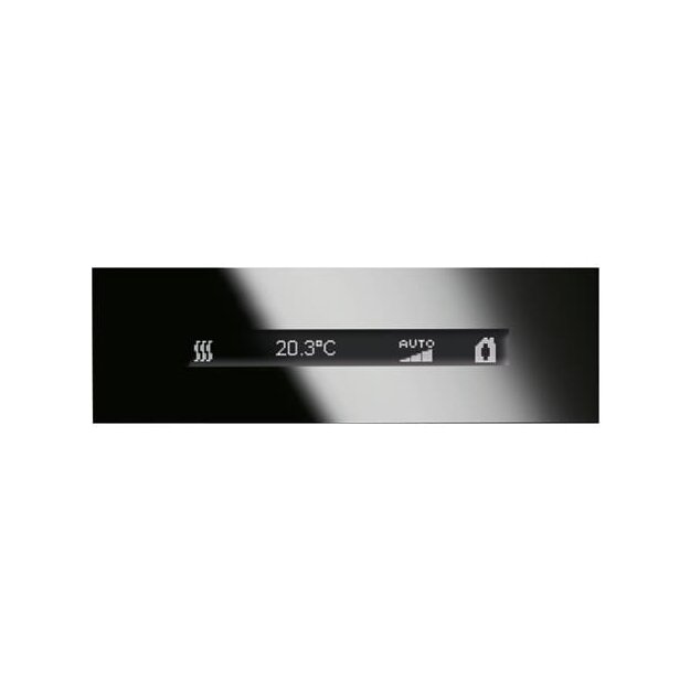 Busch-Jaeger 6351/08-825 Abschlussleiste oben mit Infodisplay, RTR, IR-Empfänger und Näherungssensor Busch-priOn® (Glas) Glas Schwarz 2CKA006310A0184