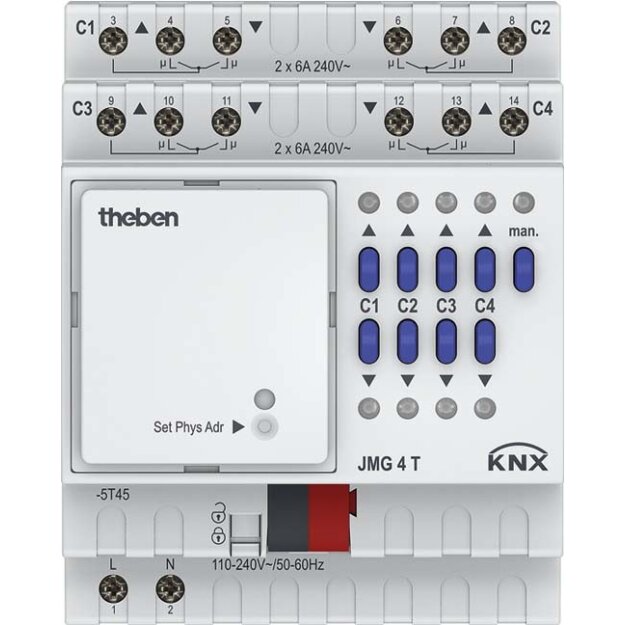 Theben 4930250 Jalousieaktor MIX2Grundmodul JMG 4 T KNX