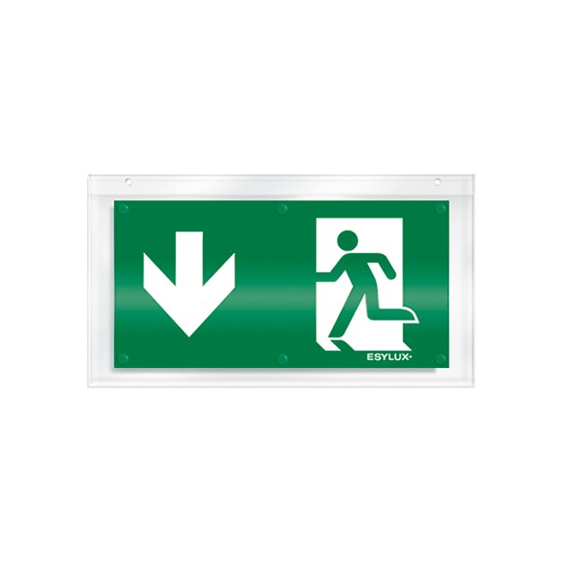ESYLUX EN10079078 Piktogrammscheibe einseitig Pfeil unten 24 m EKW für SLX-Notleuchten SLX 24 DISPLAY SYMBOL 1-SIDE DOWN