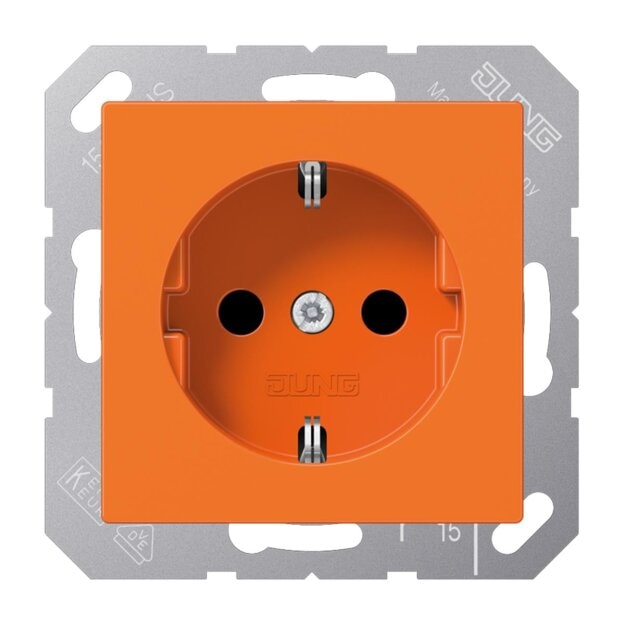 Jung A1520BFKIO SCHUKO® Steckdose mit Berührungsschutz (Thermoplast bruchsicher) Orange Serie A