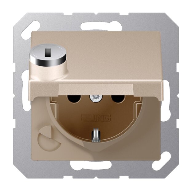 Jung A1520BFKLSLCH SCHUKO® Steckdose mit Sicherheitsschloss (Thermoplast bruchsicher) Champagner Serie A