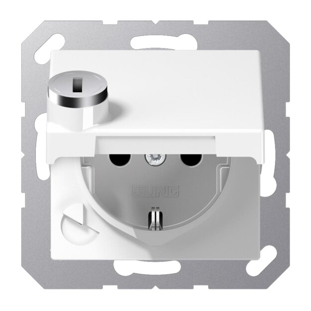 Jung A1520BFKLSLWW SCHUKO® Steckdose mit Sicherheitsschloss (Thermoplast bruchsicher) Alpinweiß Serie A