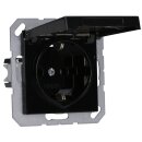 Jung A1520KLSW SCHUKO Steckdose mit Klappdeckel Schwarz Serie A