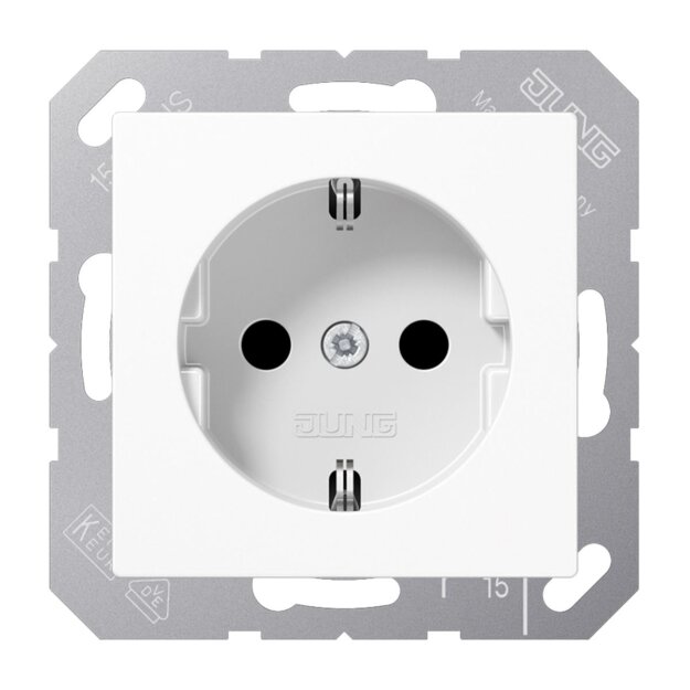 Jung ABA1520WW SCHUKO Steckdose (Duroplast antibakteriell) Alpinweiß Serie AS