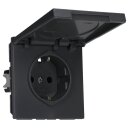 Jung AL1520KLAN SCHUKO Steckdose m.Klappdeckel (lackiertes Aluminium) Anthrazit Serie LS