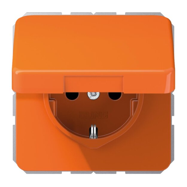 Jung CD1520BFKIKLO SCHUKO Steckdose m.Klappdeckel (Thermoplast bruchsicher) Orange Serie CD