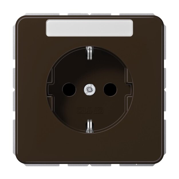 Jung CD1520BFKINABR SCHUKO Steckdose m.Schriftfeld KI (Thermoplast bruchsicher) Braun Serie CD