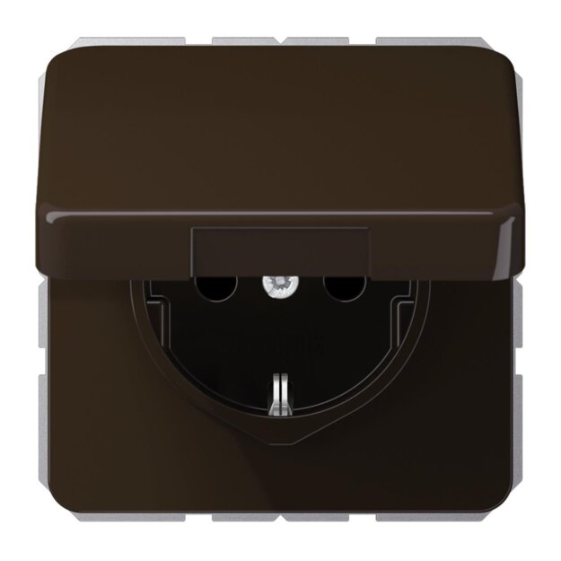 Jung CD1520BFKLBR SCHUKO Steckdose m.Klappdeckel (Thermoplast bruchsicher) Braun Serie CD