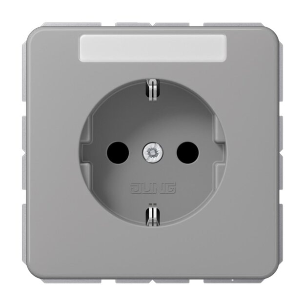Jung CD1520BFNAGR SCHUKO Steckdose m.Schriftfeld  (Thermoplast bruchsicher) Grau Serie CD