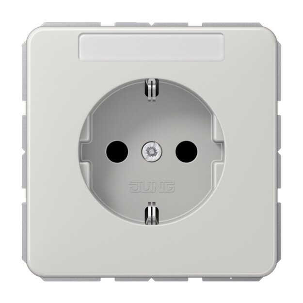 Jung CD1520BFNALG SCHUKO Steckdose m.Schriftfeld  (Thermoplast bruchsicher) Lichtgrau Serie CD