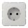 Jung CD1520BFNALG SCHUKO Steckdose m.Schriftfeld  (Thermoplast bruchsicher) Lichtgrau Serie CD