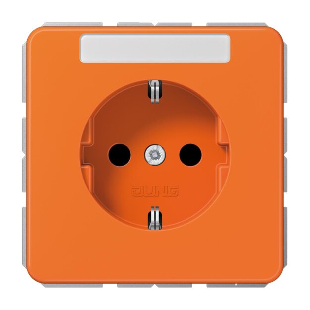 Jung CD1520BFNAO SCHUKO Steckdose m.Schriftfeld  (Thermoplast bruchsicher) Orange Serie CD