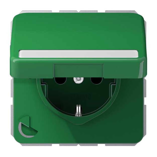 Jung CD1520BFNAKLGN SCHUKO Steckdose m.Klappdeckel (Thermoplast bruchsicher) Grün Serie CD