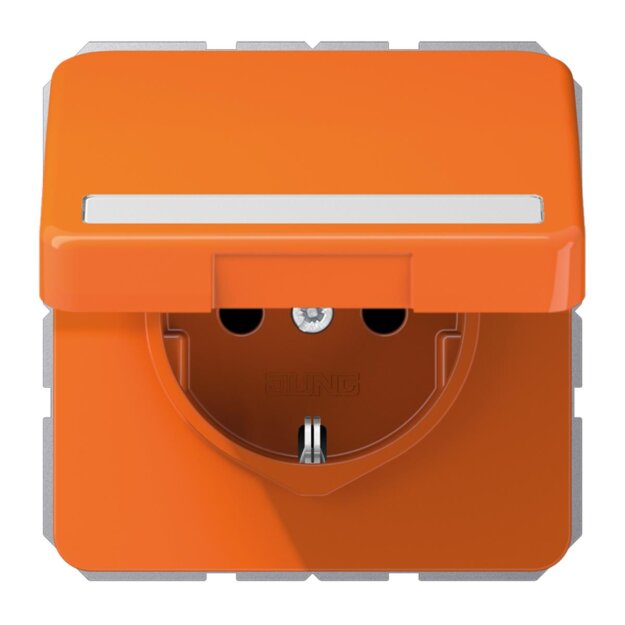 Jung CD1520BFNAKLO SCHUKO Steckdose m.Klappdeckel (Thermoplast bruchsicher) Orange Serie CD