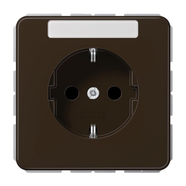 Jung CD1520NABR SCHUKO Steckdose m.Schriftfeld  (Duroplast) Braun Serie CD