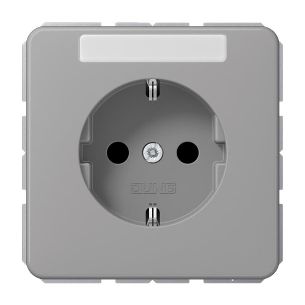 Jung CD1520NAGR SCHUKO Steckdose m.Schriftfeld  (Duroplast) Grau Serie CD