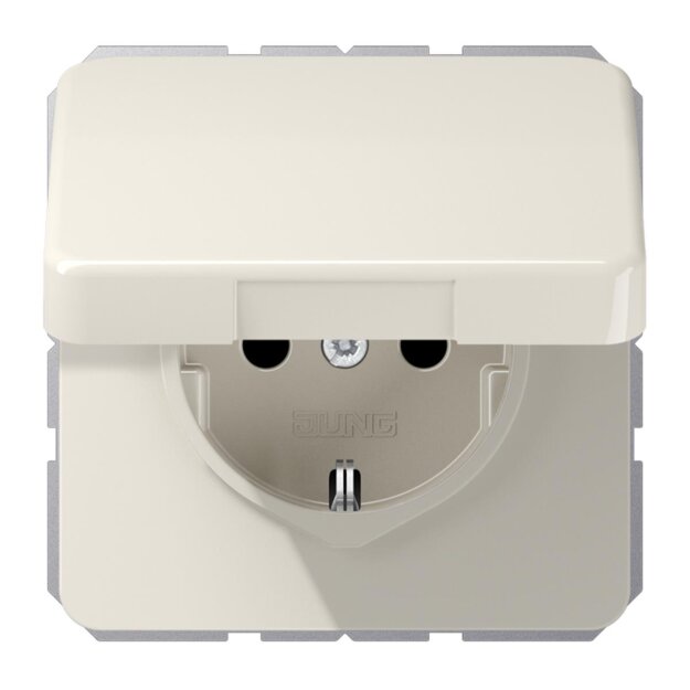 Jung CD1520NBFKL SCHUKO Steckdose m.Klappdeckel o.Kralle (Thermoplast bruchsicher) Weiß Serie CD