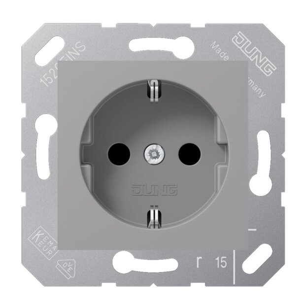 Jung CD5120BFGR SCHUKO Steckdose f.Klappdeckel (Thermoplast bruchsicher) Grau Serie CD