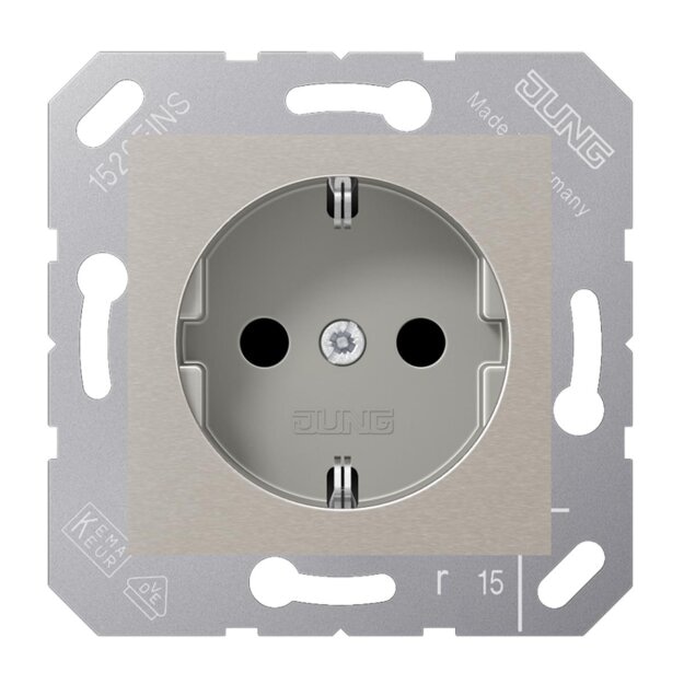 Jung CD5120BFPG SCHUKO Steckdose f.Klappdeckel (Thermoplast bruchsicher) Platin-Grau Serie CD