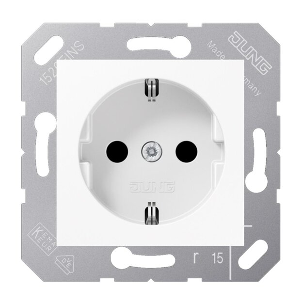 Jung CD5120BFKIWW SCHUKO Steckdose KI (Thermoplast bruchsicher) Alpinweiß Serie CD
