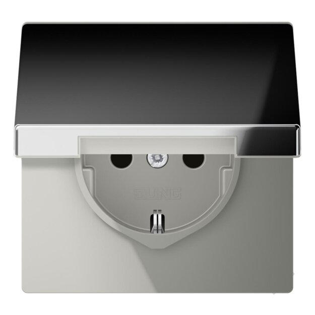 Jung GCR1520KL SCHUKO Steckdose mit Klappdeckel (Metall verchromt) Glanzchrom