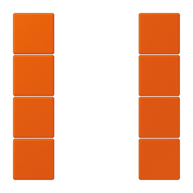 Jung LC504TSA4320S Tastensatz komplett 4fach (Duroplast) Orange Vif Les Couleurs® Le Corbusier