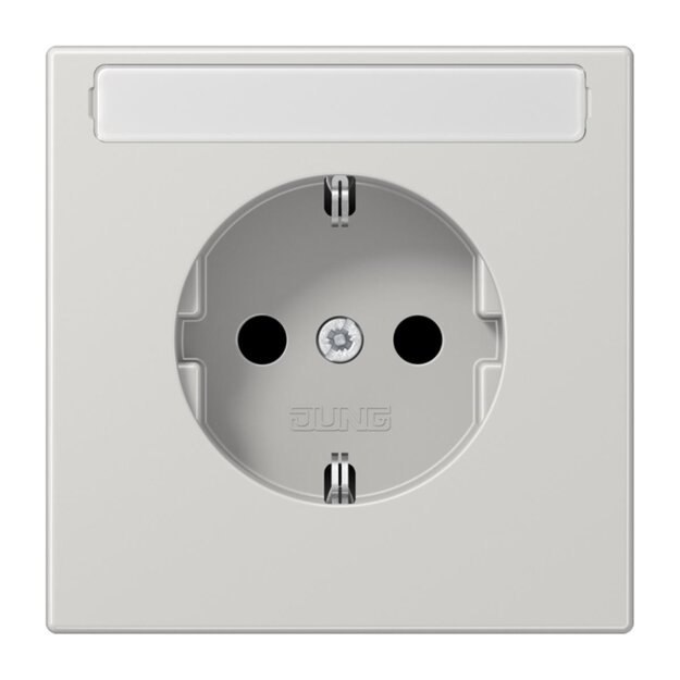 Jung LS1520KINALG SCHUKO Steckdose m.Schriftfeld KI Lichtgrau Serie LS