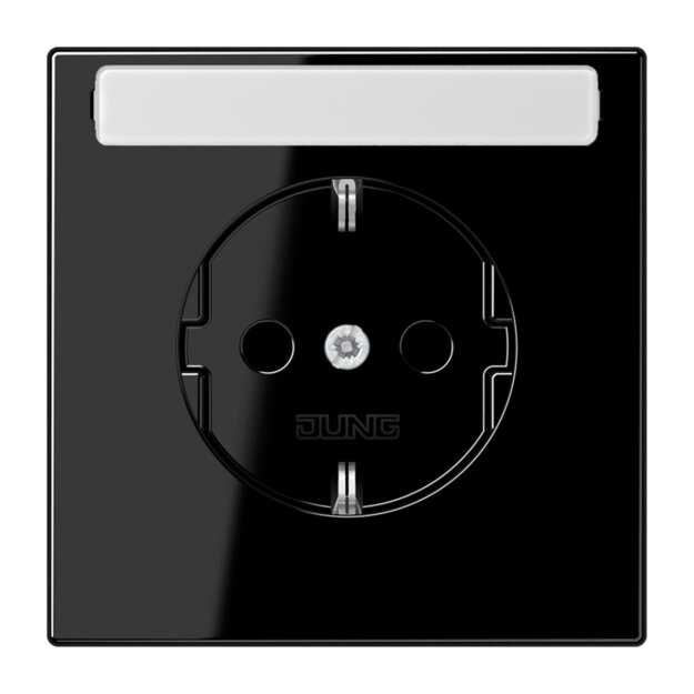 Jung LS1520KINASW SCHUKO Steckdose m.Schriftfeld KI Schwarz Serie LS