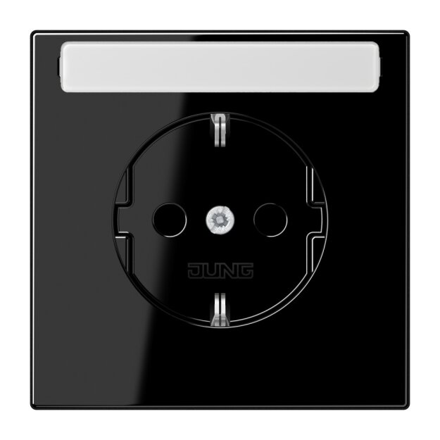 Jung LS1520NASW SCHUKO Steckdose m.Schriftfeld  Schwarz Serie LS